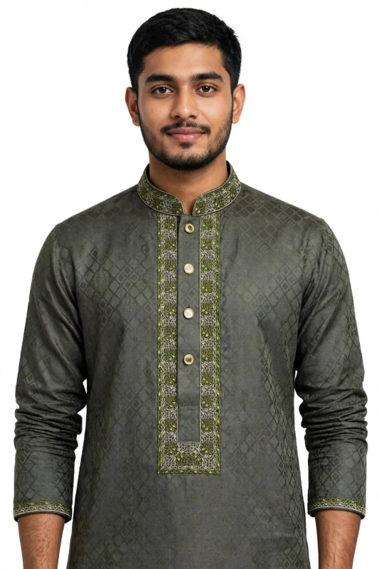 taati CP34==premium cotton  Embroidered Panjabi