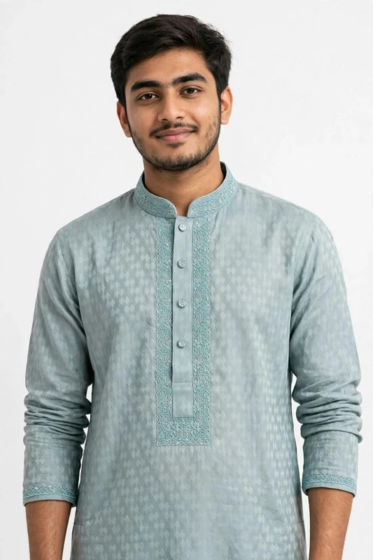 taati CP35=premium cotton  Embroidered Panjabi