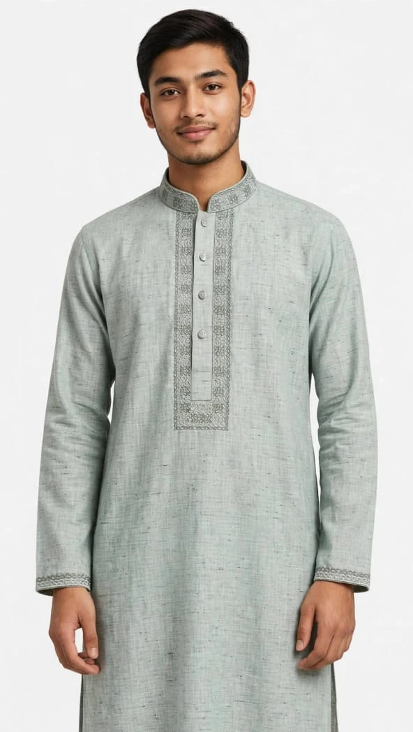 taati 49= cotton  Embroidered Panjabi